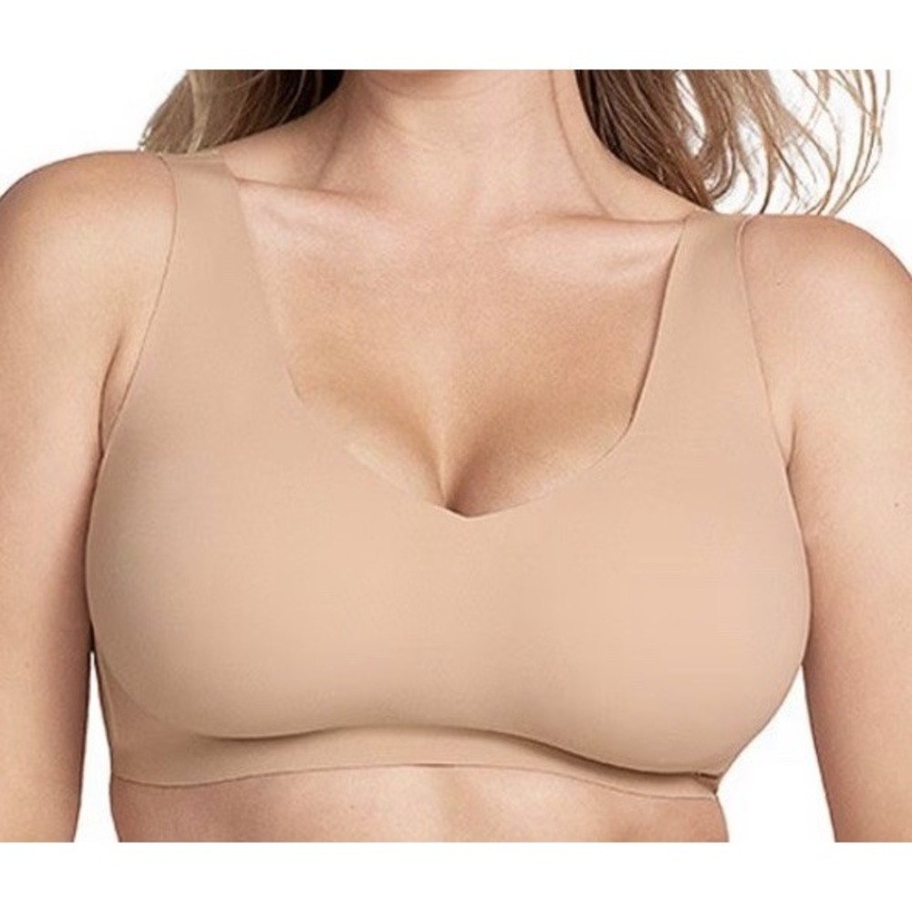 Honeylove Liftwear V Neck Wireless Bra 1X Nude Beige Comfort Support LWBR0101